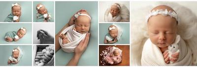 Newborn photo shoot in the studio, babygirl 11 days old