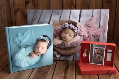 Первый год жизни малыша: фотокнига 30 разворотов, холст, напечатанные фотографии, USB-накопитель