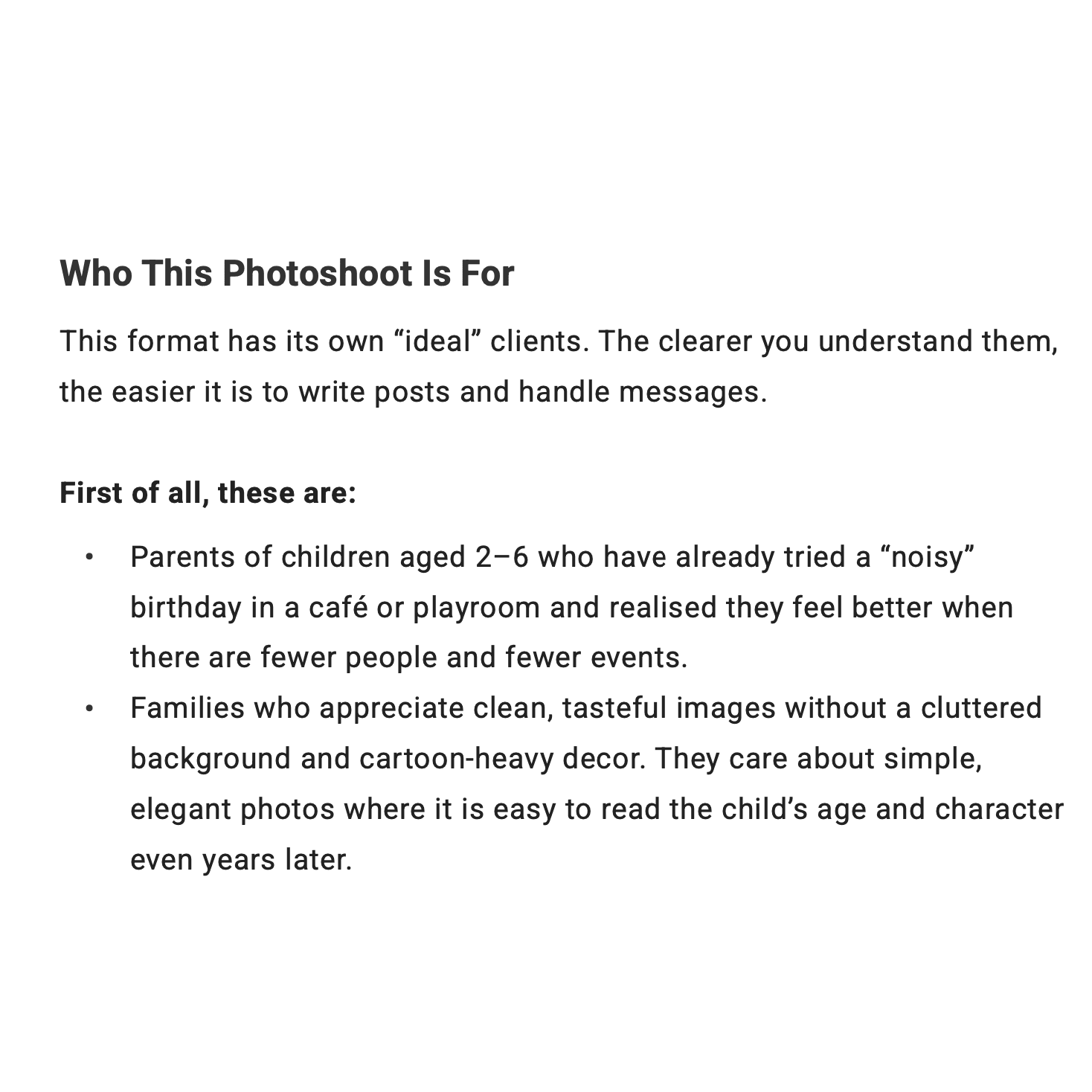 Birthday Photoshoot In The Studio: Practical Guide For Photographers To Minimalist Sessions For Kids Aged 2–6 2 Birthday Photoshoot In The Studio guide page about who this photoshoot is for